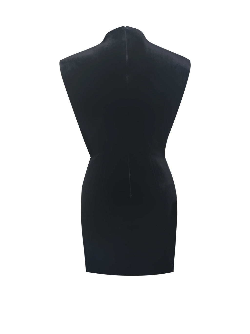 Vienna Black Velvet Mock Neck Mini Dress