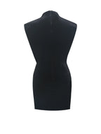 Vienna Black Velvet Mock Neck Mini Dress