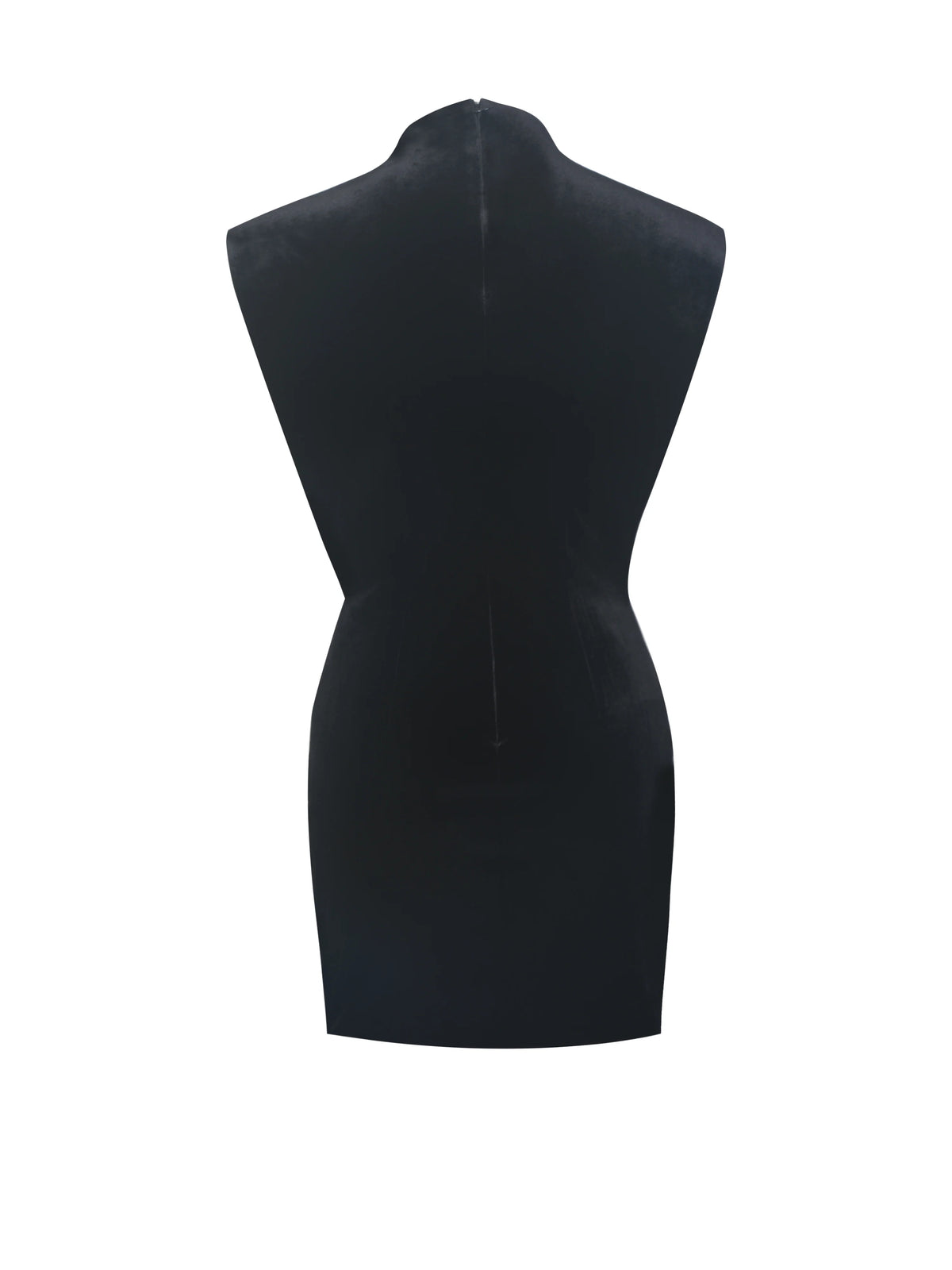 Vienna Black Velvet Mock Neck Mini Dress