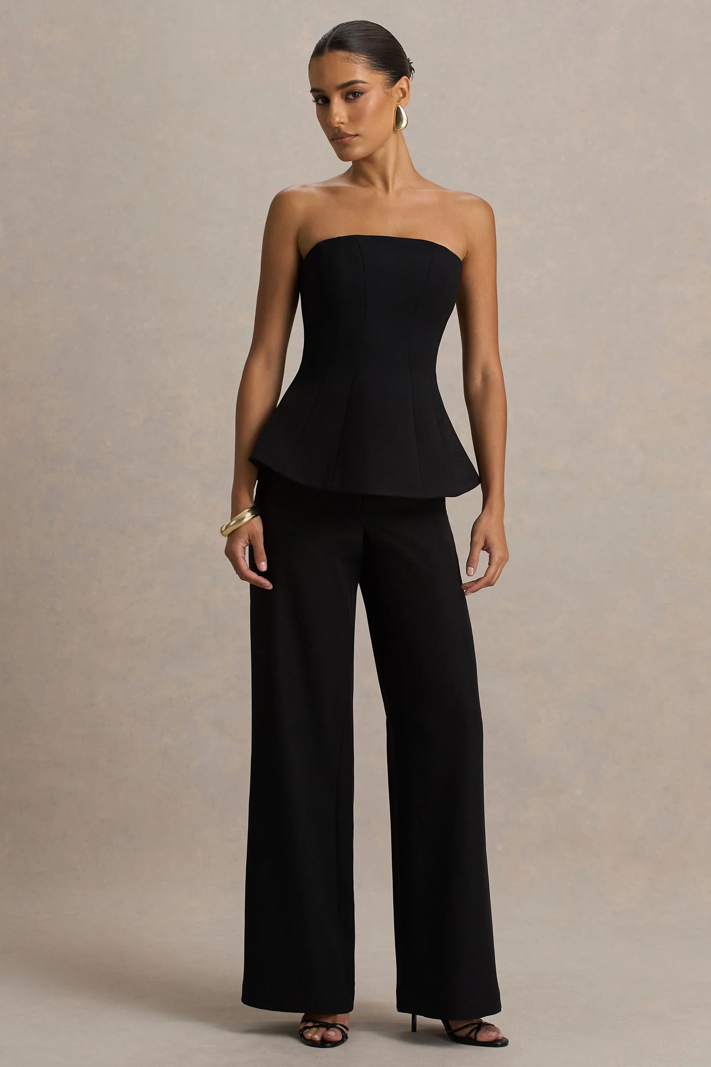 Silvia Black Straight Leg Trousers