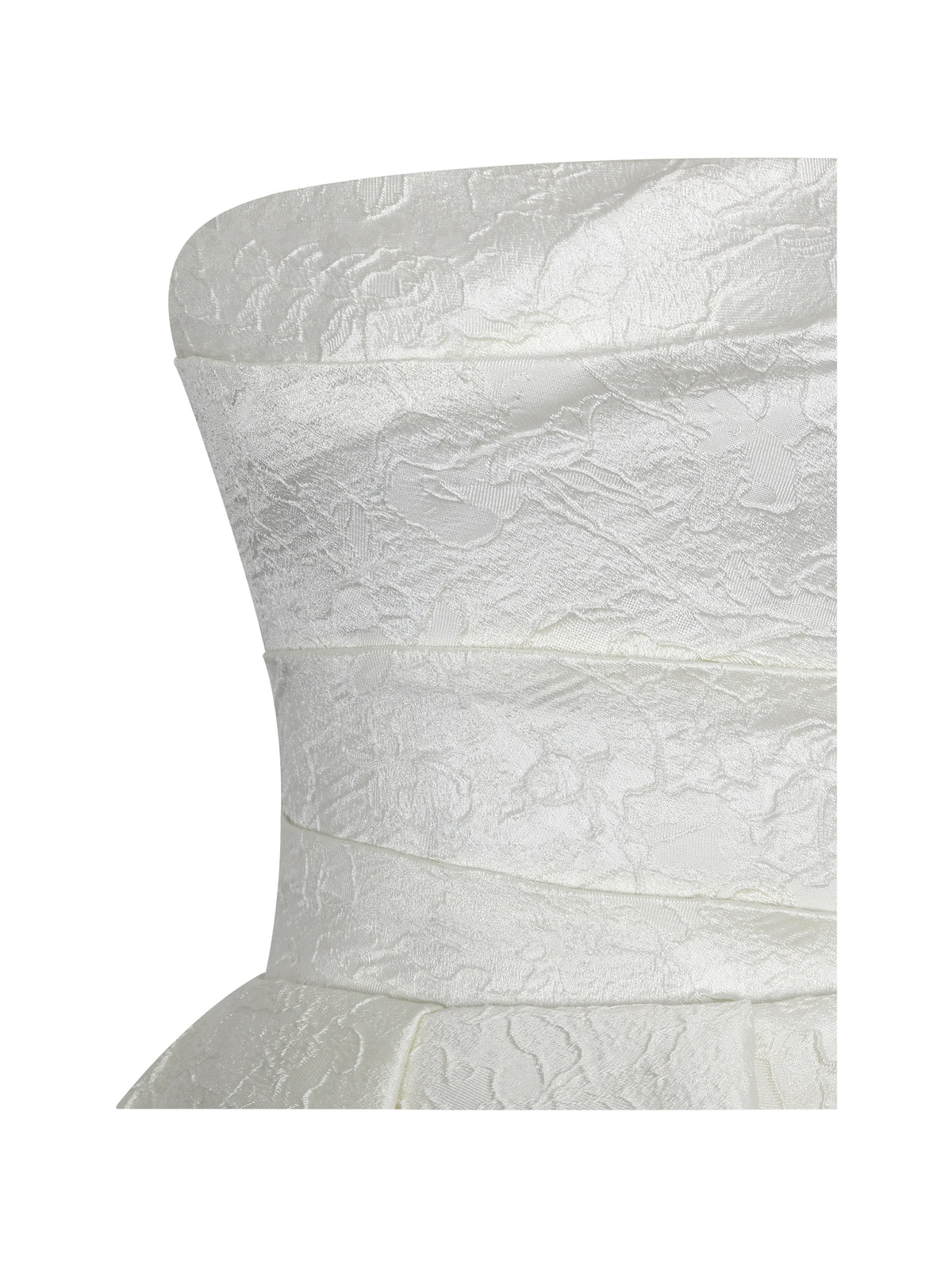 Tomika Ivory Jacquard Dipped Hem Wedding Gown
