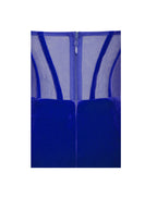 Priya Royal Blue Draping Corset High Slit Velvet Gown Archive Sale