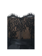 Fiera Black Plunging Halter Belted Midi Dress