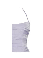 Raegan Taro Purple Jacquard Rouched Maxi Dress