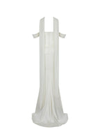 Jessalyn Ivory Sweetheart Peplum Mermaid Wedding Dress with Chiffon Scarf