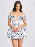 Umika Polka Dot Cotton Poplin Bubble Hem Mini Dress
