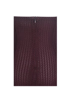 Pluma Maroon Halter Faux Fur Trimmed Midi Dress