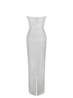 Myra White Beaded Mesh Strapless Wedding Dress