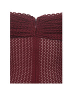 Kaedyn Burgundy Off Shoulder Long Sleeve Crochet Mermaid Maxi Dress