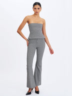 Ulli Micro Houndstooth Flared Pants