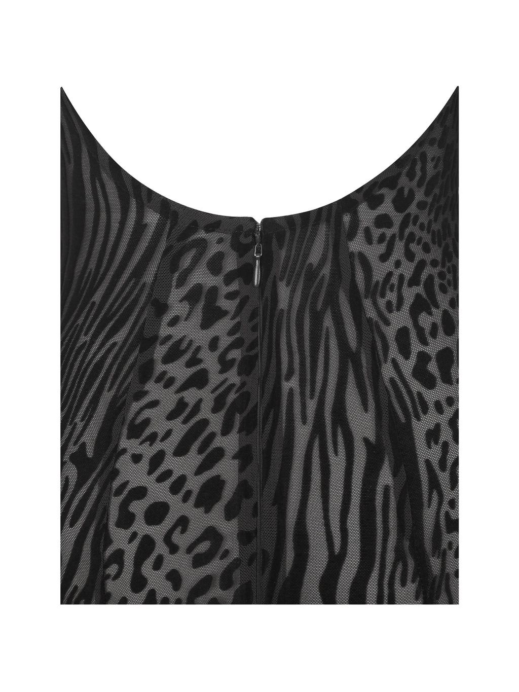 Tyanna Black Burnout Velvet Mesh Backless Mermaid Maxi Dress