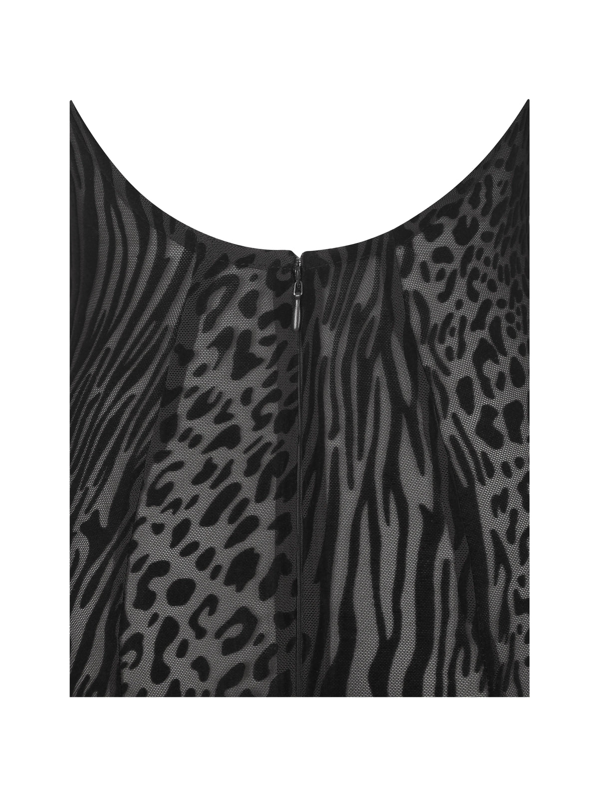 Tyanna Black Burnout Velvet Mesh Backless Mermaid Maxi Dress