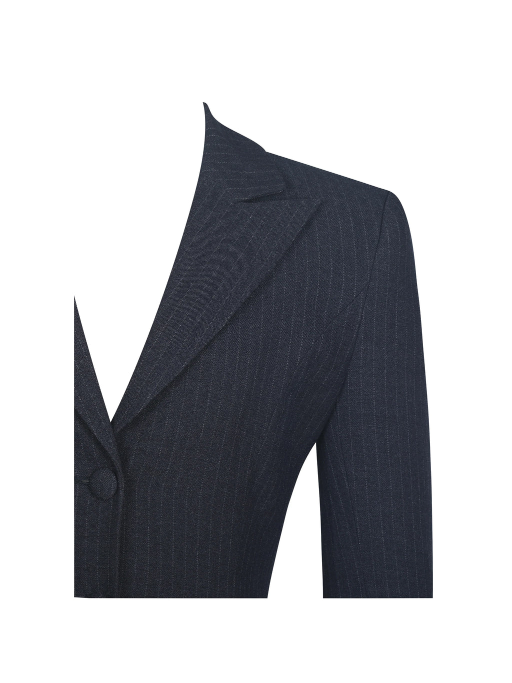 Quinne Navy Striped Single Breasted Peplum Blazer