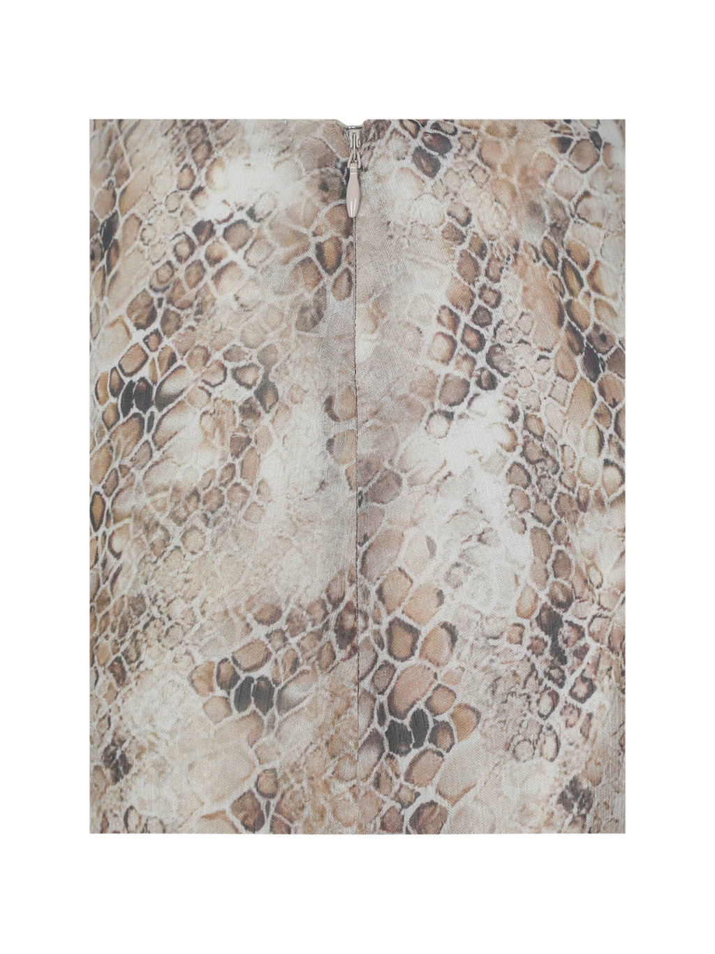 Umarah Tan Reptile Print Asymmetrical Ruffled Skirt