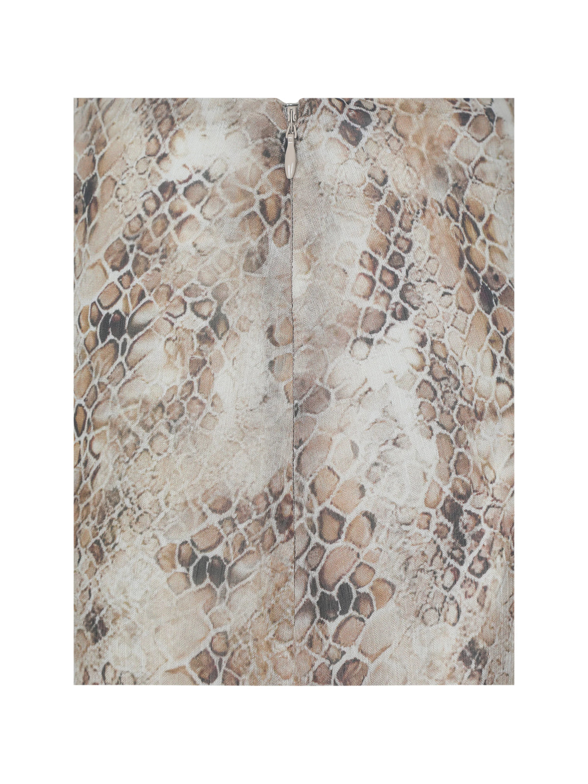 Umarah Tan Reptile Print Asymmetrical Ruffled Skirt