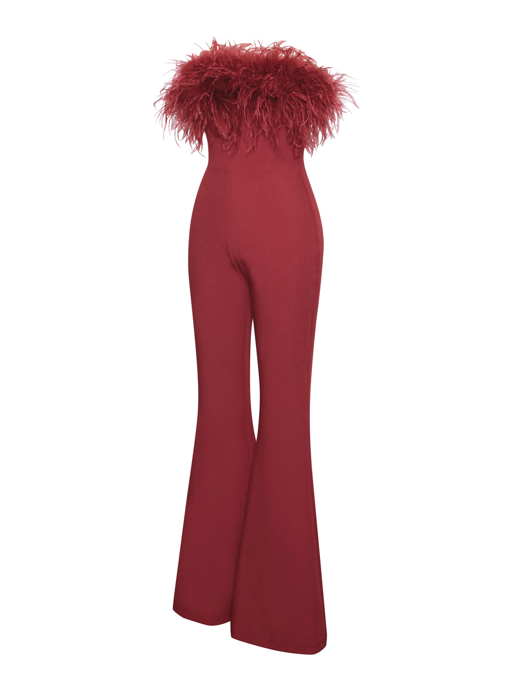 Kylan Burgundy Feather Jumpsuit Archive Sale