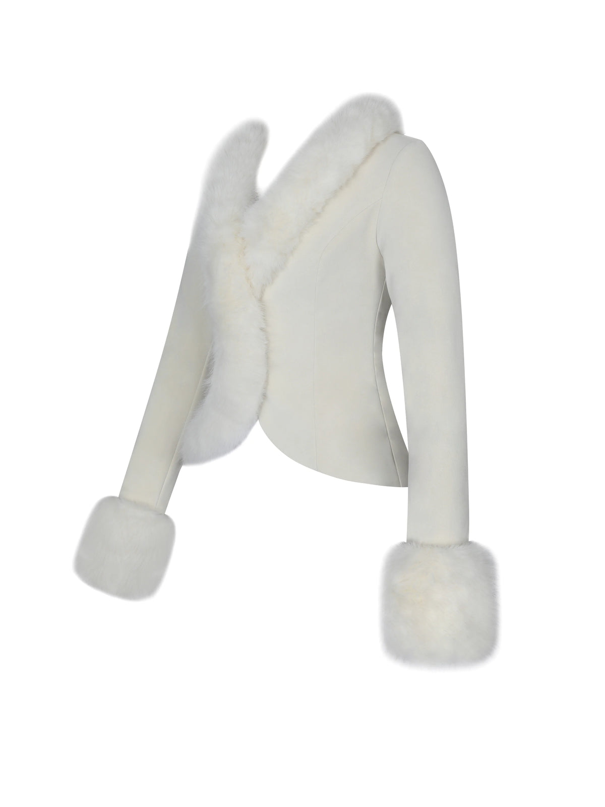 Adrian Cream Soft Leather Fur Trimmed Top