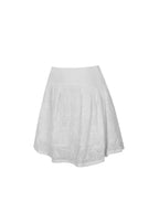 Quisha White Embroidered Cotton Gauze Gathered A Line Mini Skirt