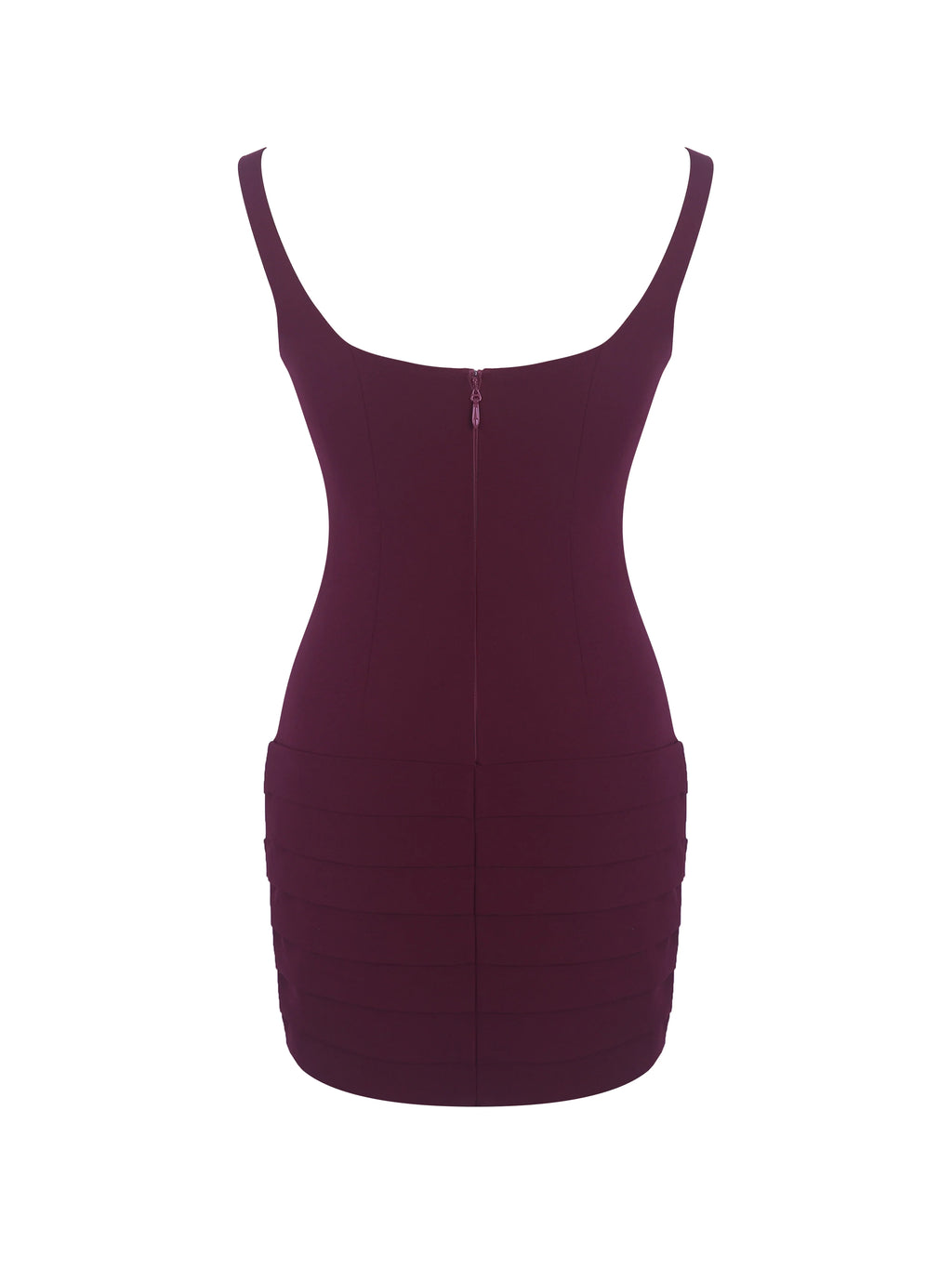 Tori Wine Red Pleated Mini Dress with Chiffon Scarf