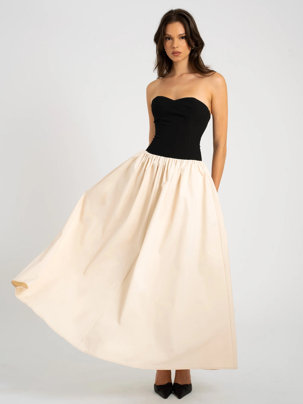 Sana Sweetheart Lace up Back Drop Waist Maxi Dress Archive Sale