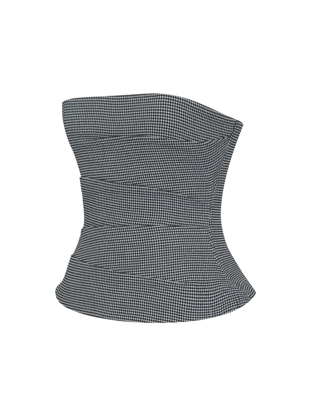Ulla Micro Houndstooth Strapless Peplum Top
