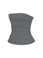 Ulla Micro Houndstooth Strapless Peplum Top