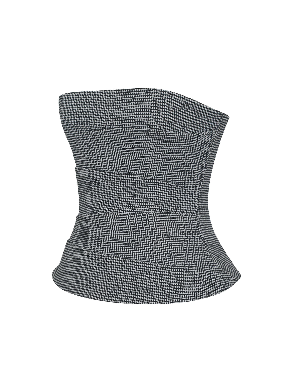 Ulla Micro Houndstooth Strapless Peplum Top