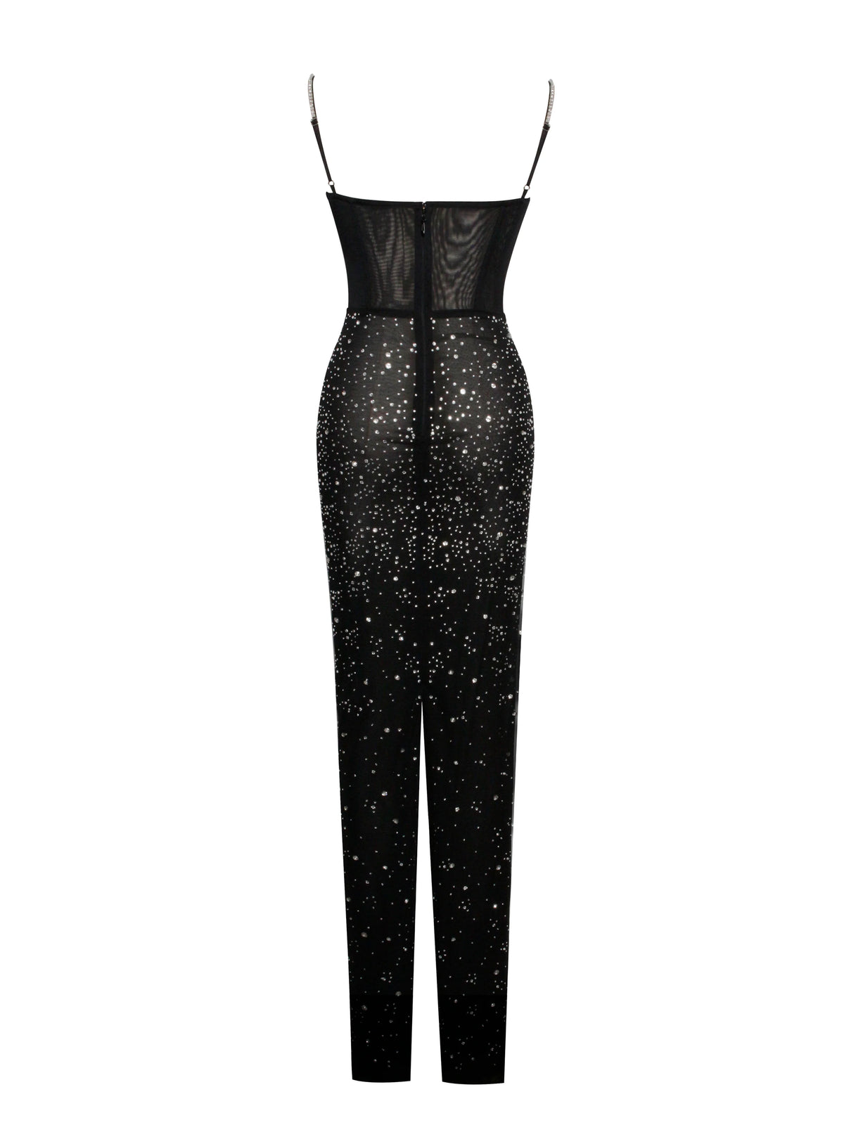Jimena Crystal Embellished Back Slit Maxi Dress Archive Sale