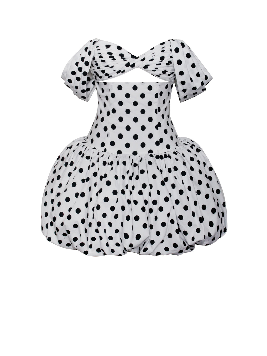 Umika Polka Dot Cotton Poplin Bubble Hem Mini Dress