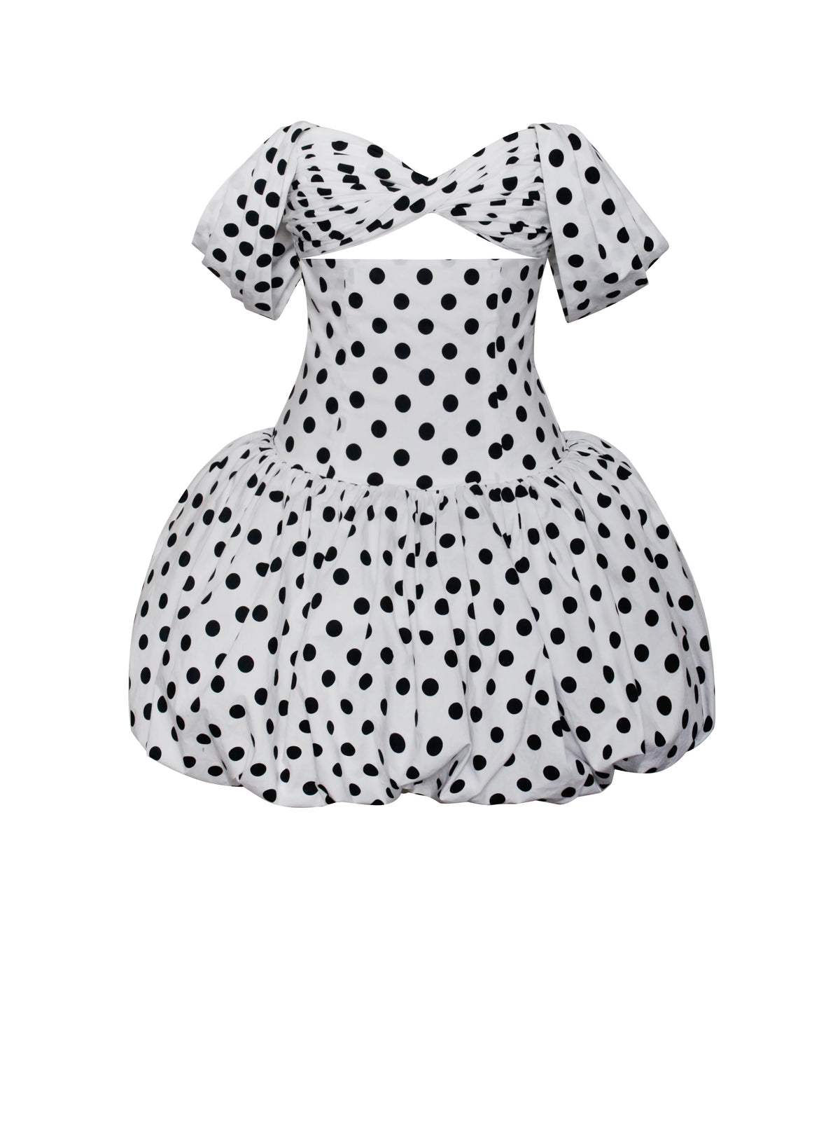 Umika Polka Dot Cotton Poplin Bubble Hem Mini Dress
