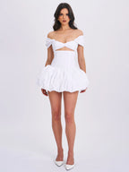 Umika White Bubble Hem Mini Dress Archive Sale