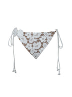 Lela White Floral Crochet Side Tie Bikini Bottom