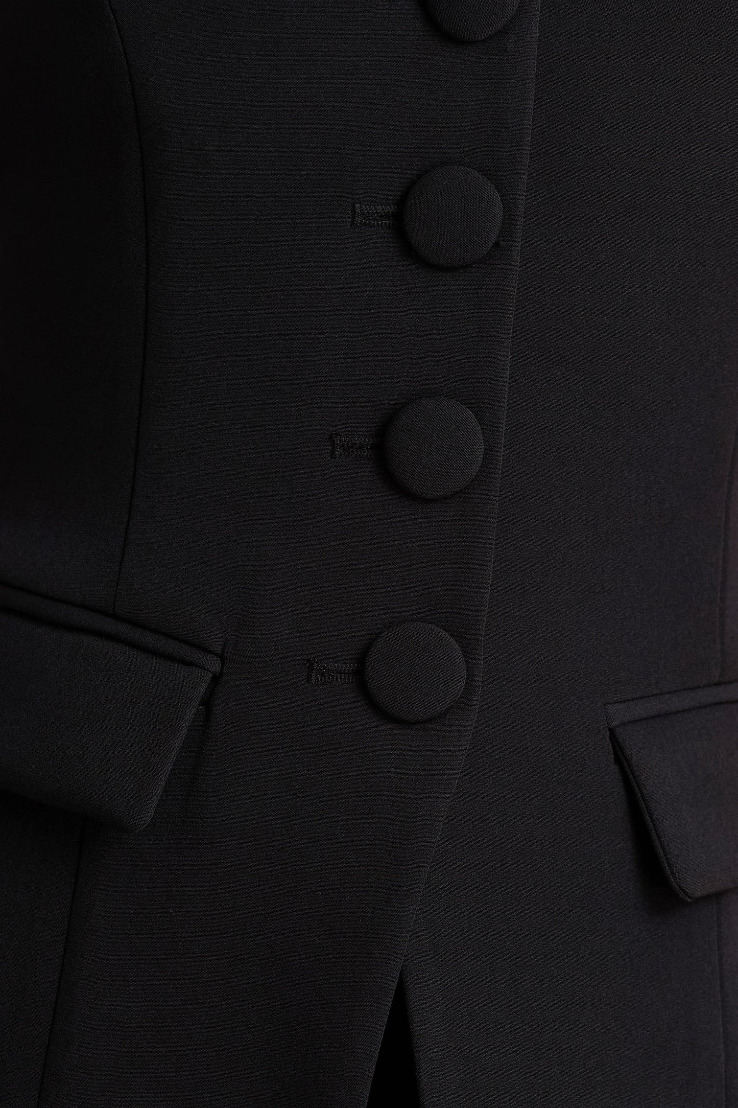 Tecla Black Button Up Tailored Waistcoat