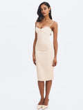 Gracie Butter Yellow Ruched Satin Midi Dress