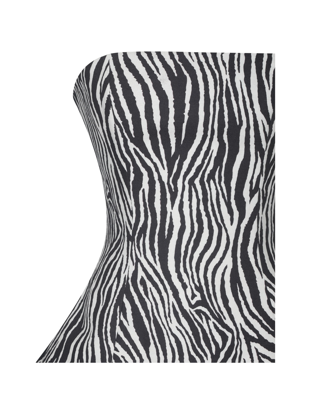 Petrina Zebra Linen Print Sleeveless Peplum Top