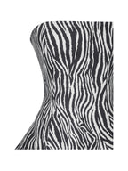 Petrina Zebra Linen Print Sleeveless Peplum Top