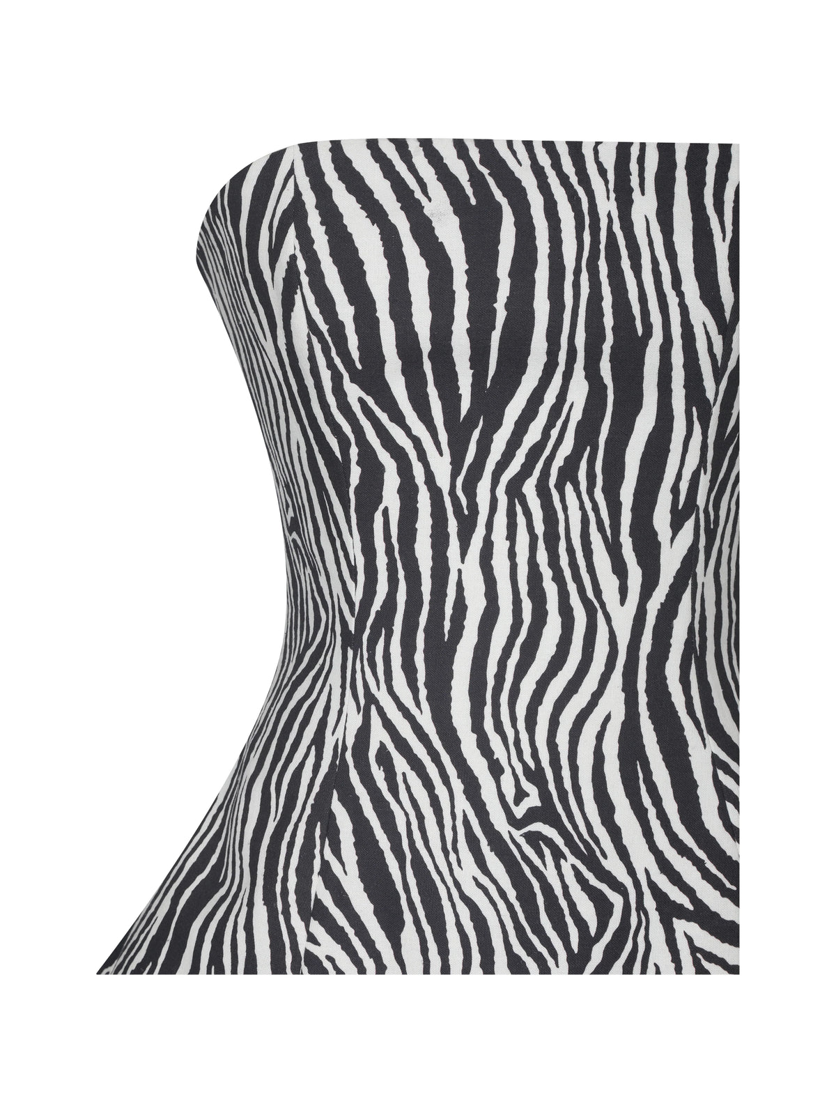 Petrina Zebra Linen Print Sleeveless Peplum Top