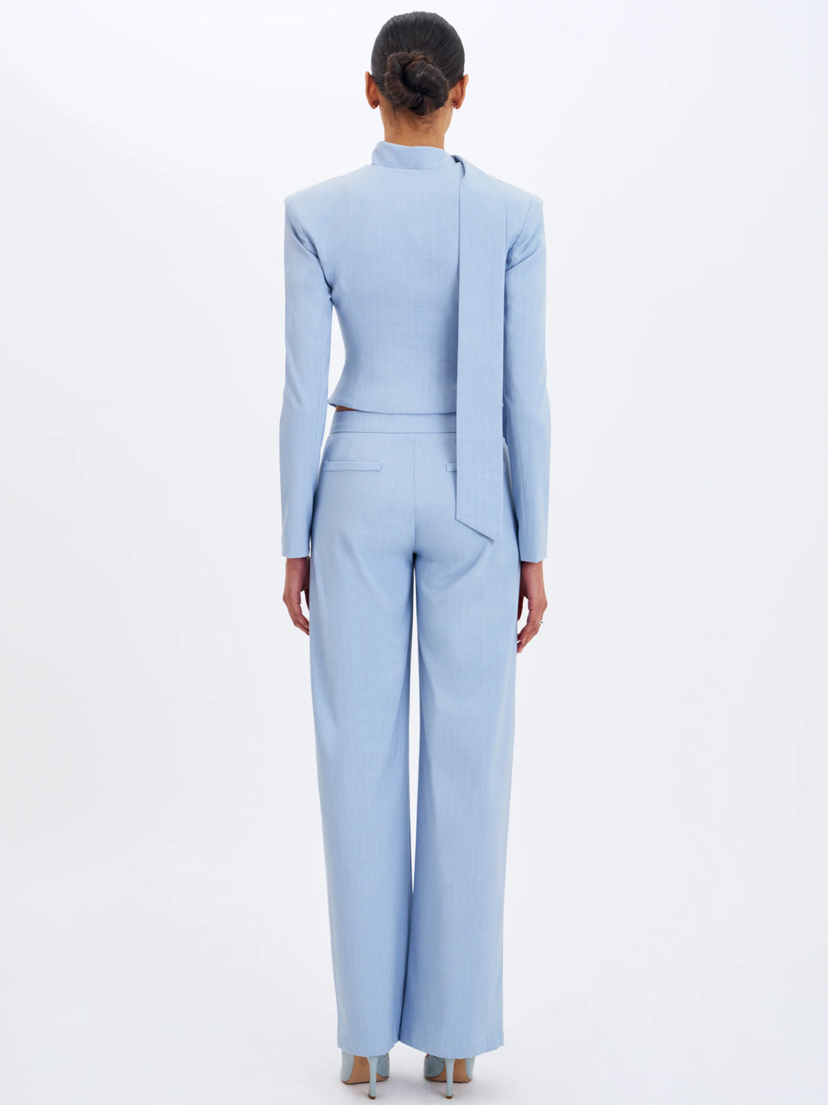 Reva Sky Blue Pinstripe Single Pleat Pants