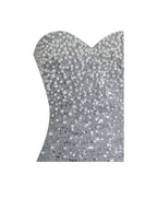 Noelle Silver Sequin Pearl Embellished Sweetheart Maxi Dress