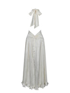 Nalani Floral Ivory Ruffled Halter Maxi Dress