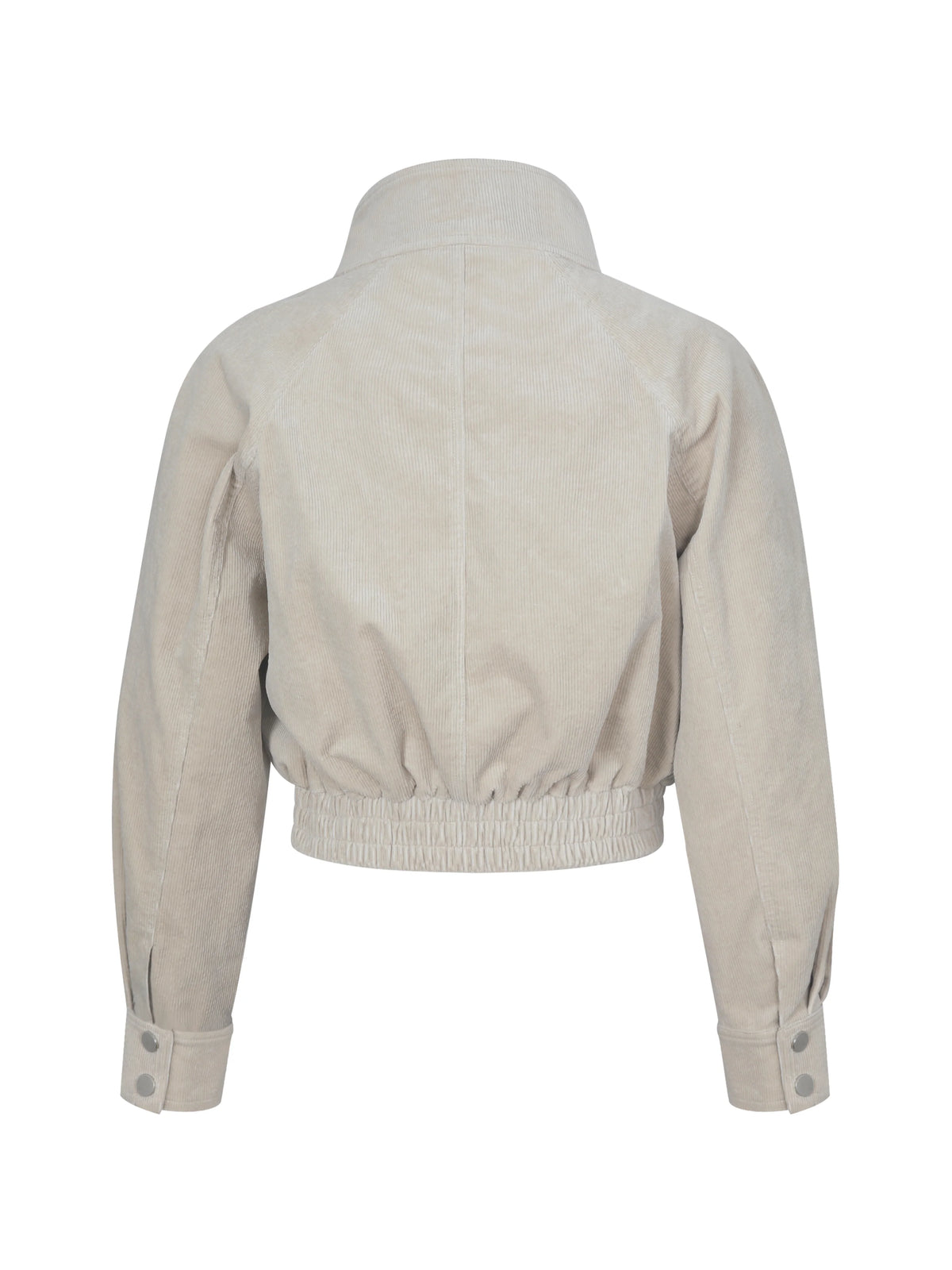 Romilly Beige Cotton Corduroy Funnel Collar Jacket