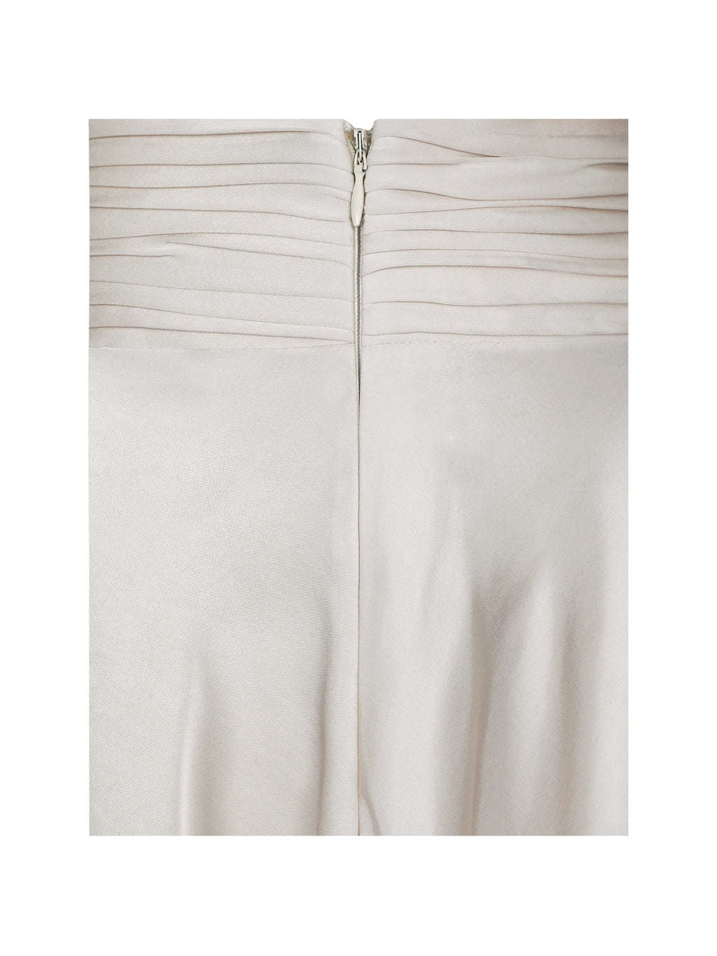 Galina Ivory Satin Asymmetrical Midi Skirt