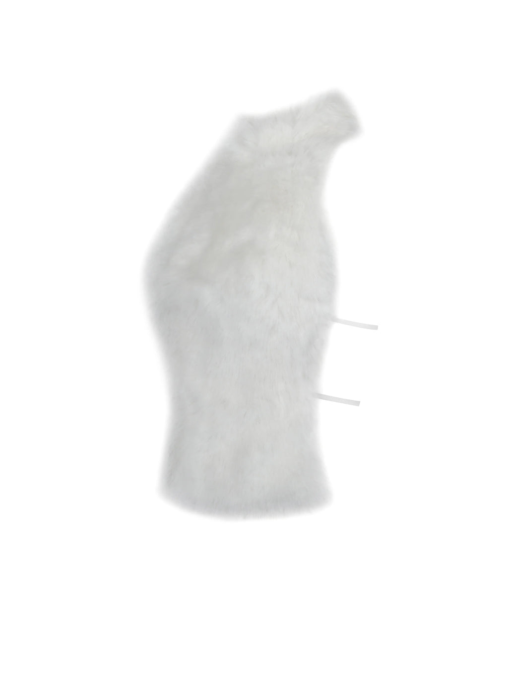 Oona White Backless Contoured Fur Halter Top