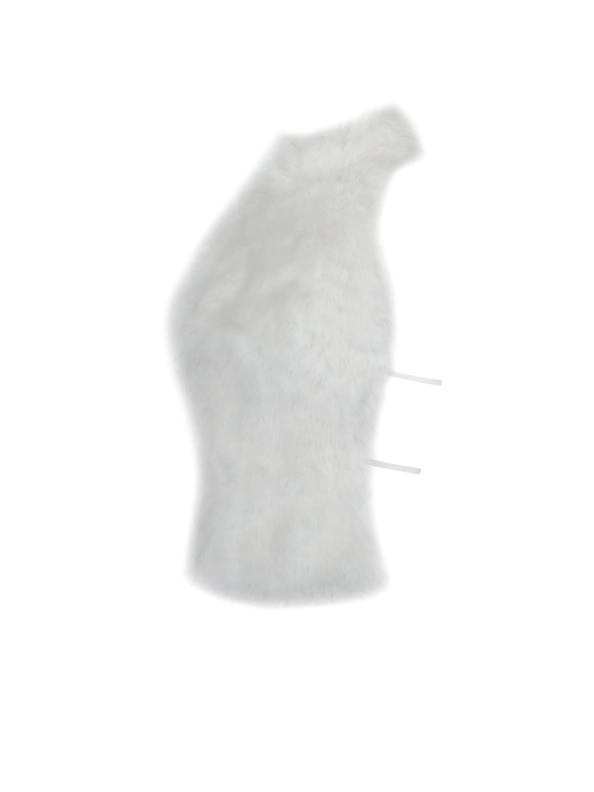 Oona White Backless Contoured Fur Halter Top