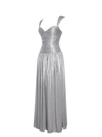 Palmer Silver Glitter Drop Waist Maxi Dress