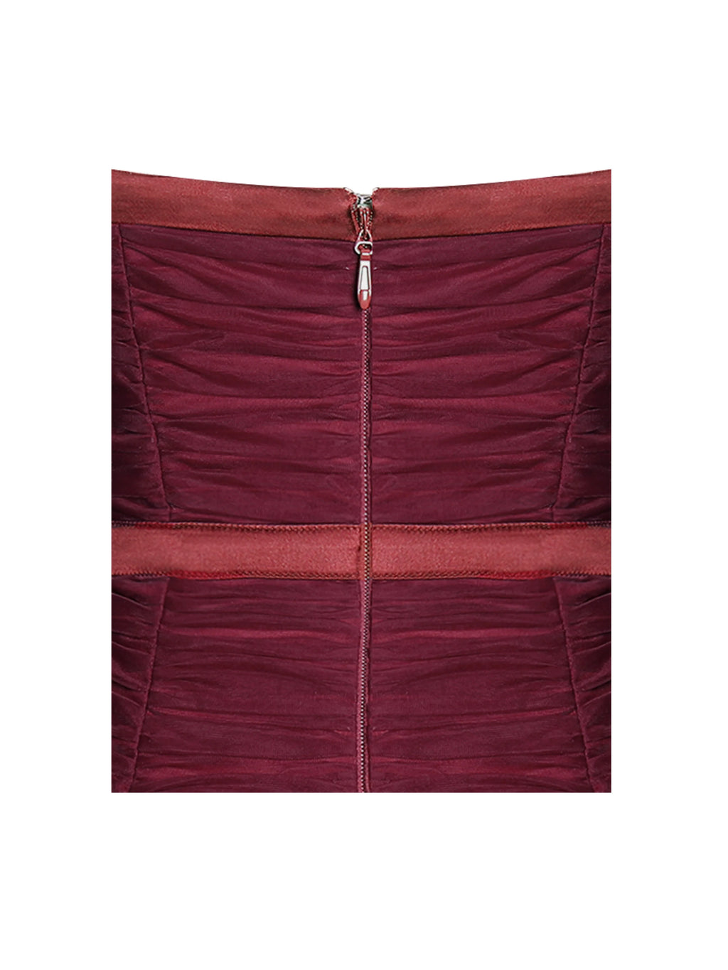 Mabel Burgundy Drop Waist Layered Mesh Midi Puffy Dress with Bow
