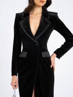 Willow Velvet High Slit Blazer Gown Archive Sale