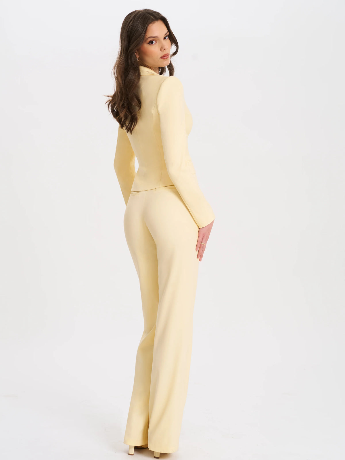 Quinnie Butter Yellow Slim Suit Pants