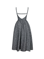 Katalina Black White Tweed Backless Midi Dress