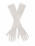 Rae White Lace Opera length Gloves